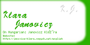klara janovicz business card
